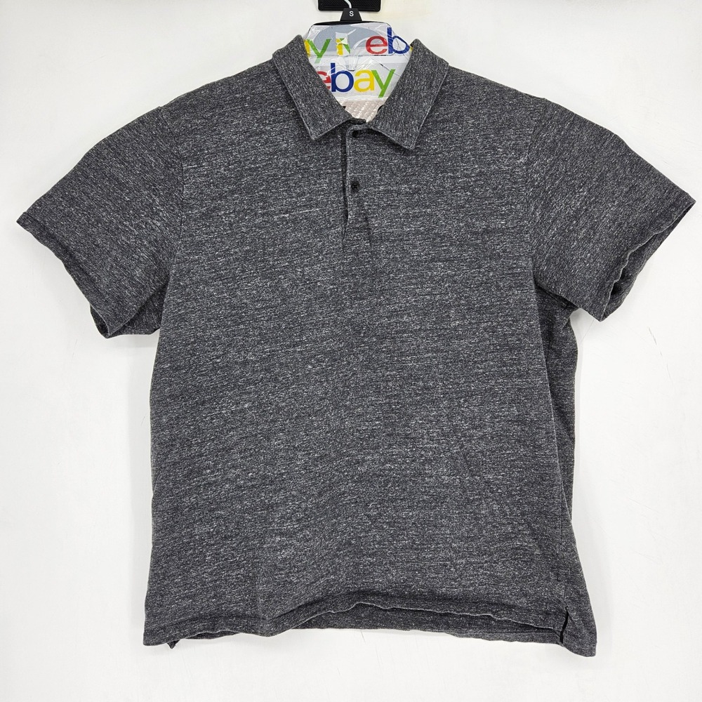 Rag & Bone Polo Shirt Mens XL Short Sleeve‎ Casual Preppy Heather Gray Black